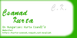 csanad kurta business card